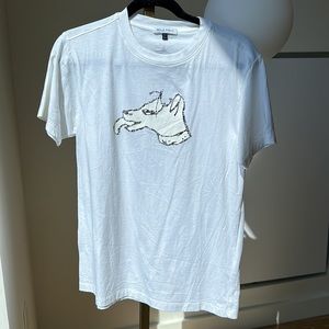 Bella Freud Brand white tee t shirt t-shirt size large. Worn. Tags not included!
